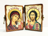 Складень под старину с иконами Казанской Божией Матери и Спасителя - фото