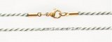 Гайтан ювелирный шелк 60см (белый/цвет замка золото) - фото