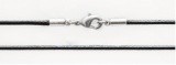 Гайтан ювелирный 60 см (черный/цвет замка серебро) - фото