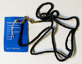 Гайтан ювелирный шелк 60см (черный/цвет замка золото) крученый - фото